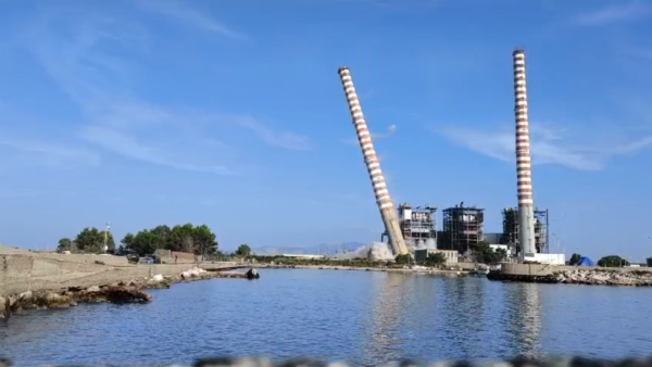 demolizione ciminiere enel piombino